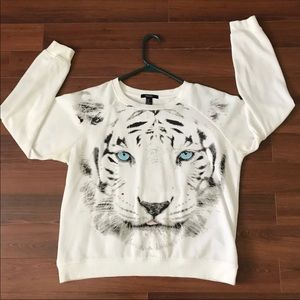 Forever 21 white tiger sweater